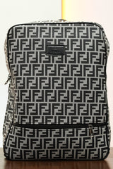 Fndi All Over print Backpack in Black & Silver