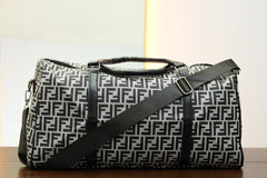 Fndi Imported All Over print Travel bag in Black & Silver