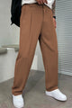 Single Plated Men's Cotton Pant In Brown