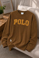 Polo Pony Basic Round Neck Men's Sweatshirt In Brown