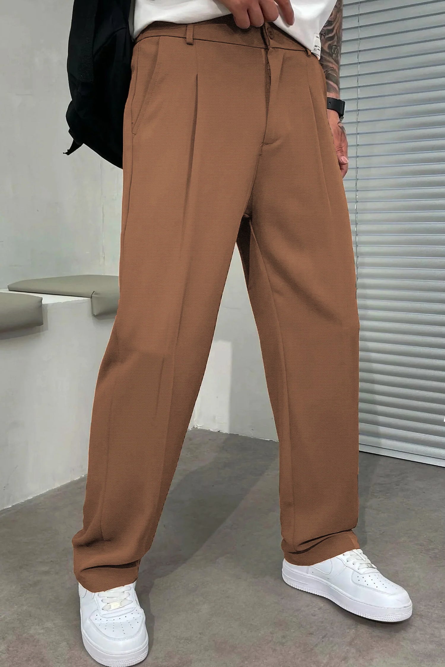 Loose Bottom Men's Stripe line Cotton Pant