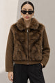 Women Torso & Ribbed Knit Imported Fur Jacket