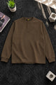 Turbo Basic Henley Imported Round Neck Men's Sweatshirt In Brown