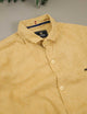 Turbo Vintage Patterend Long Sleeve Cotton Casual Shirt In Khaaki