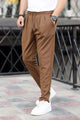 Turbo Pique Textured Double Plate SlimFit Trouser In Brown