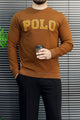 Polo Pony Basic Round Neck Men's Sweatshirt In Brown