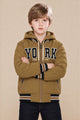Double-Sided Hooded Insulated Imported Kid's Puffer Jacket In Brown
