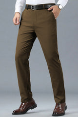 Turbo Urban Executive Slim Fit Cotton Pant In Brown