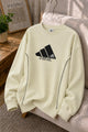 Adds Signature Round Neck Men's Sweatshirt In Cream