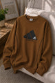 Adds Signature Round Neck Men's Sweatshirt In Dark Brown