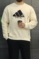 Adds Signature Round Neck Men's Sweatshirt In Cream
