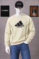 Adds Signature Round Neck Men's Sweatshirt In Cream