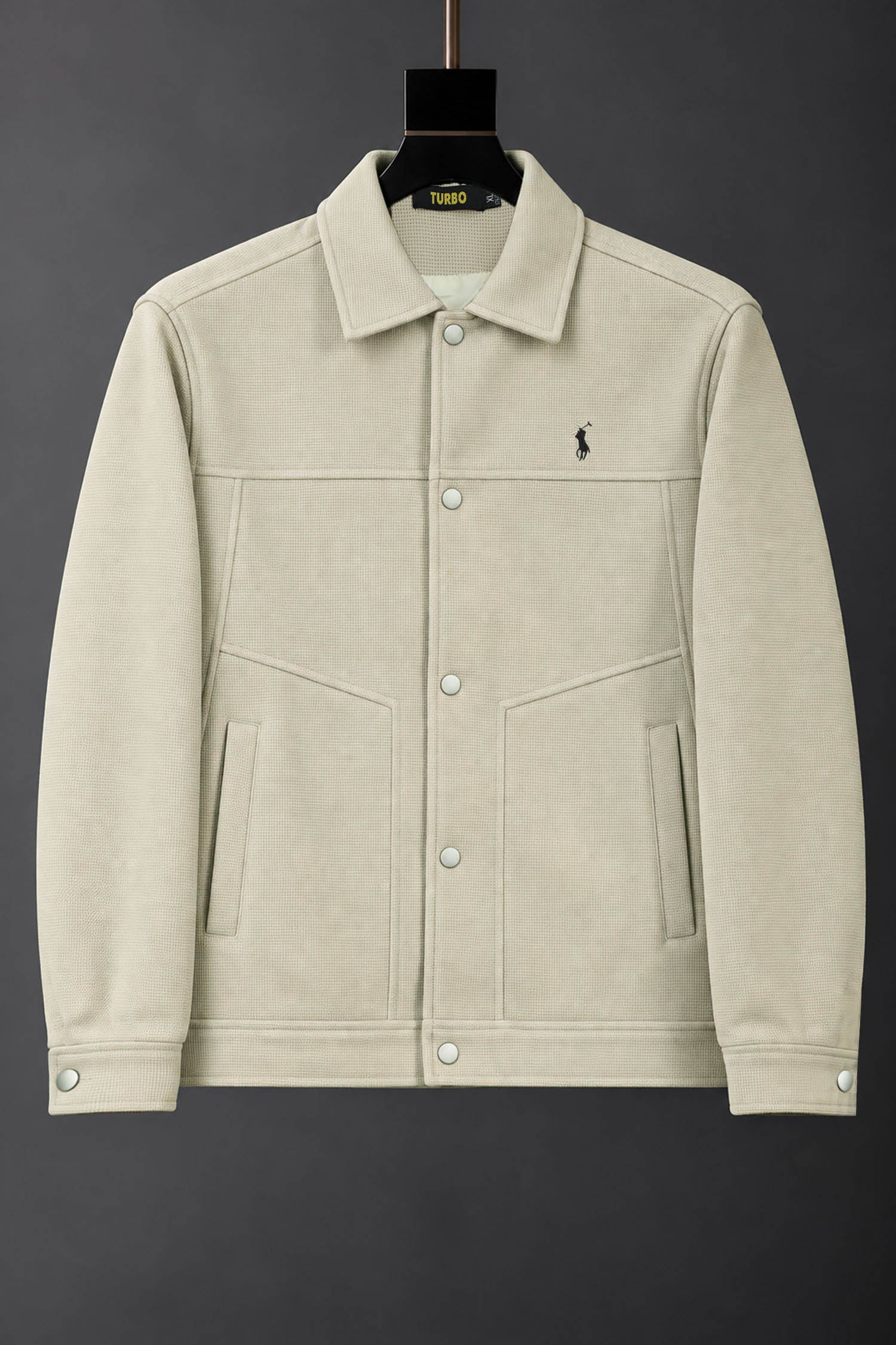 Turbo x Polo Heritage Casual Corduroy Imported Men's Suede Wool Jacket In Cream