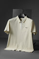 Fergmo Zipper Closure Style Men's Polo Shirt In Cream