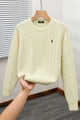 Turbo x Polo Braided Old Money Pattern Imported Men's Sweater In Cream