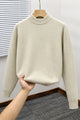 Turbo Warm Padding Imported Plain Mock Neck Men's Sweater