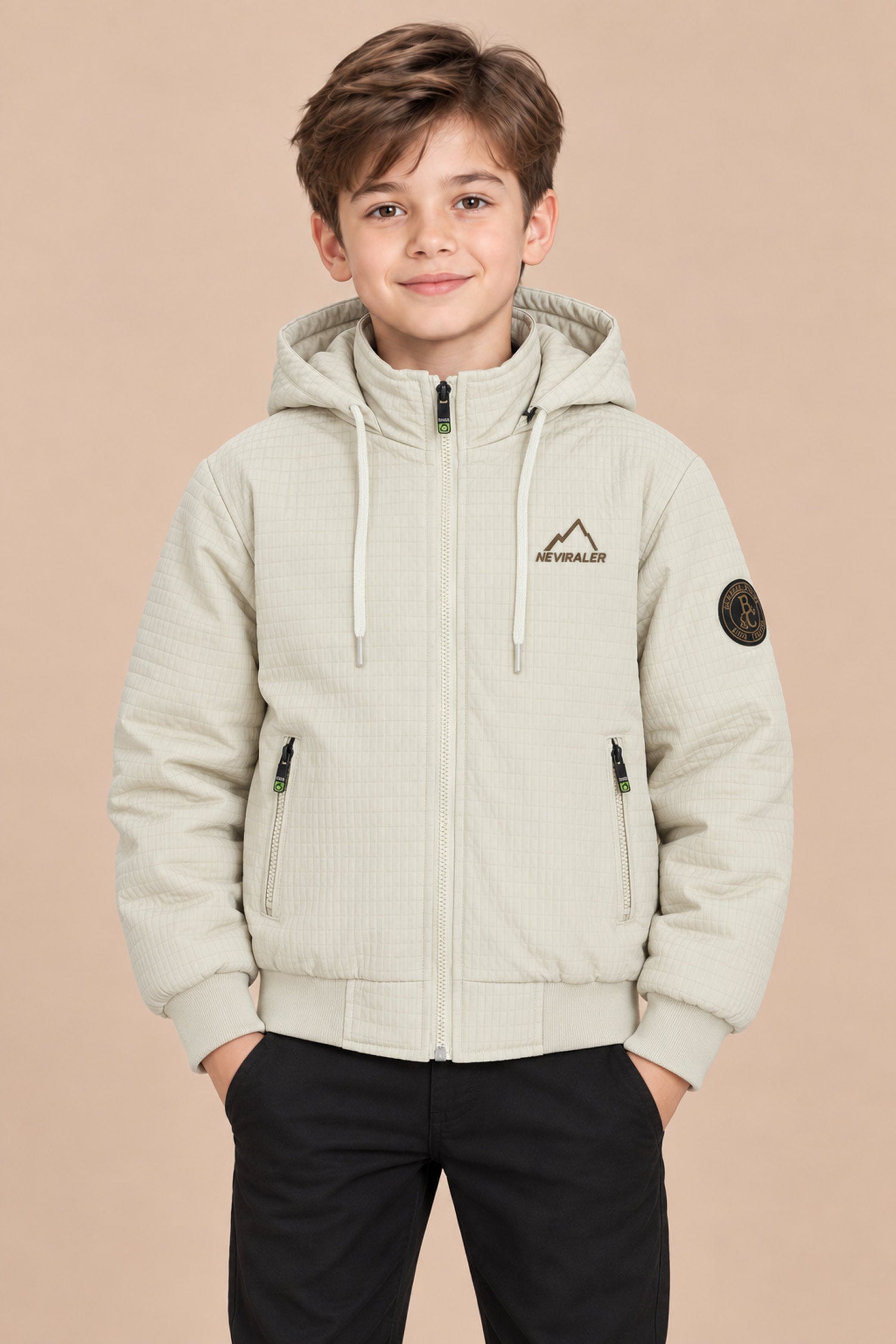 Windproof Reflective Detachable Hood Imported Kid's Puffer Jacket