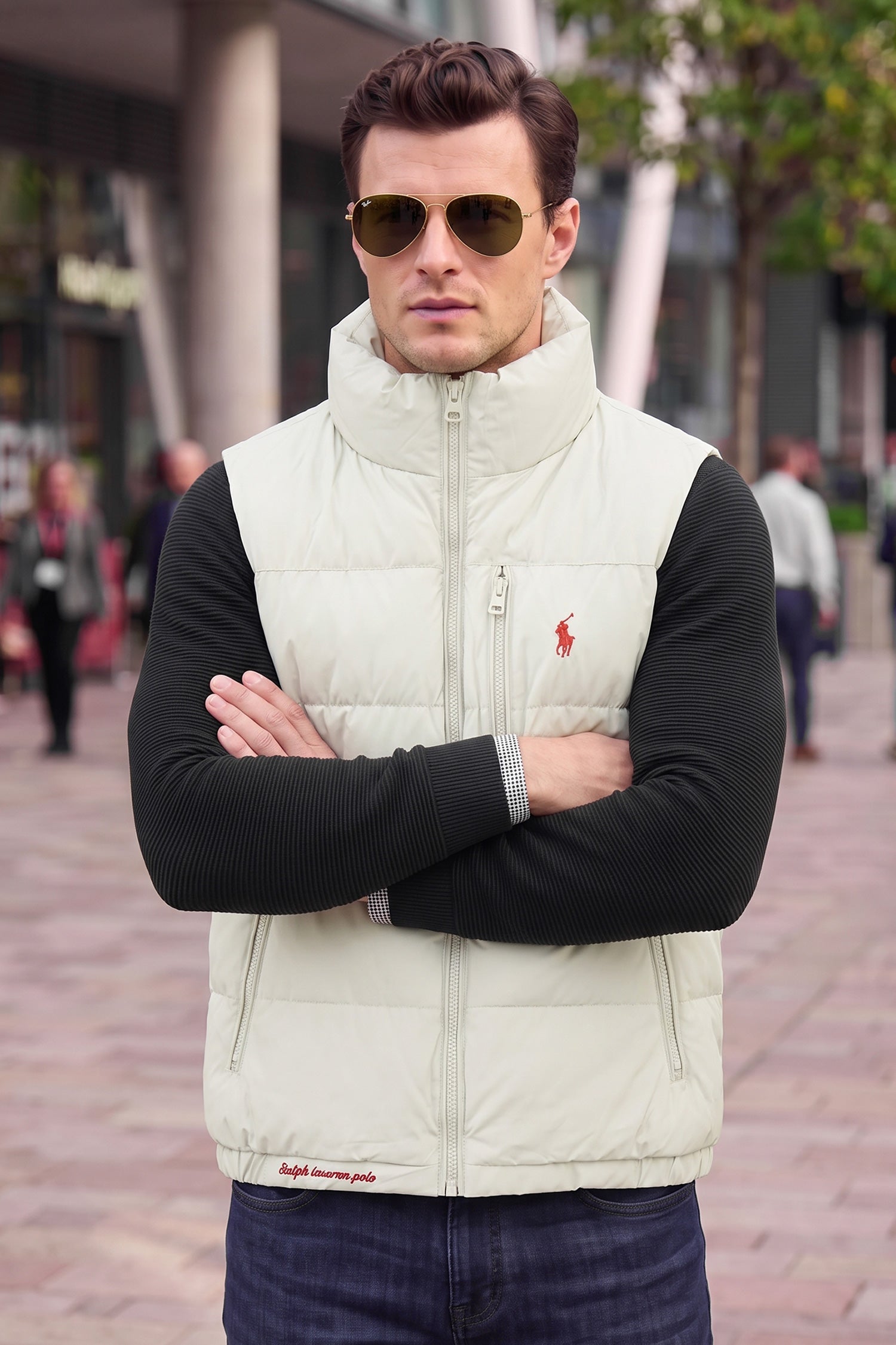 Polo Insulated Body-Warmer Imported Parachute Men's Gilet In Cream