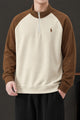 Polo Color-Block Quarter Zip Imported Mock Neck Men's Sweatshirt