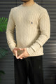 Polo Warm Cable Knit Lining Imported Men's Sweater