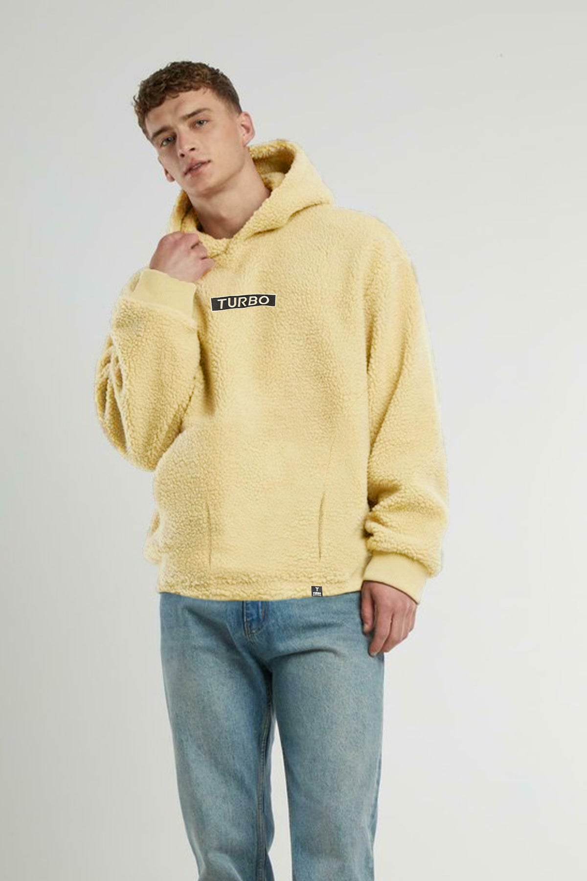 Turbo Cozy Imported Sherpa-Lined Hoodie In Creem