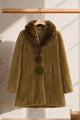 Women's Unique Spherical Buttons Imp Wool Long Coat