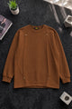 Turbo Geometric Piping Imported Round Neck Men's Sweatshirt In Coffee Brown