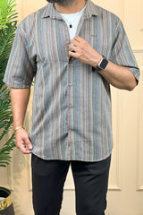 Turbo Spring Edit Textured Casual Shirt In Charcoal