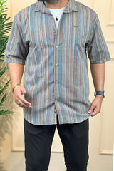 Turbo Spring Edit Textured Casual Shirt In Charcoal
