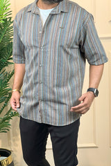 Turbo Spring Edit Textured Casual Shirt In Charcoal
