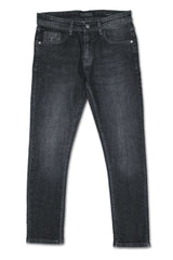 Light Faded Turbo Slim Fit Jeans In Charcoal