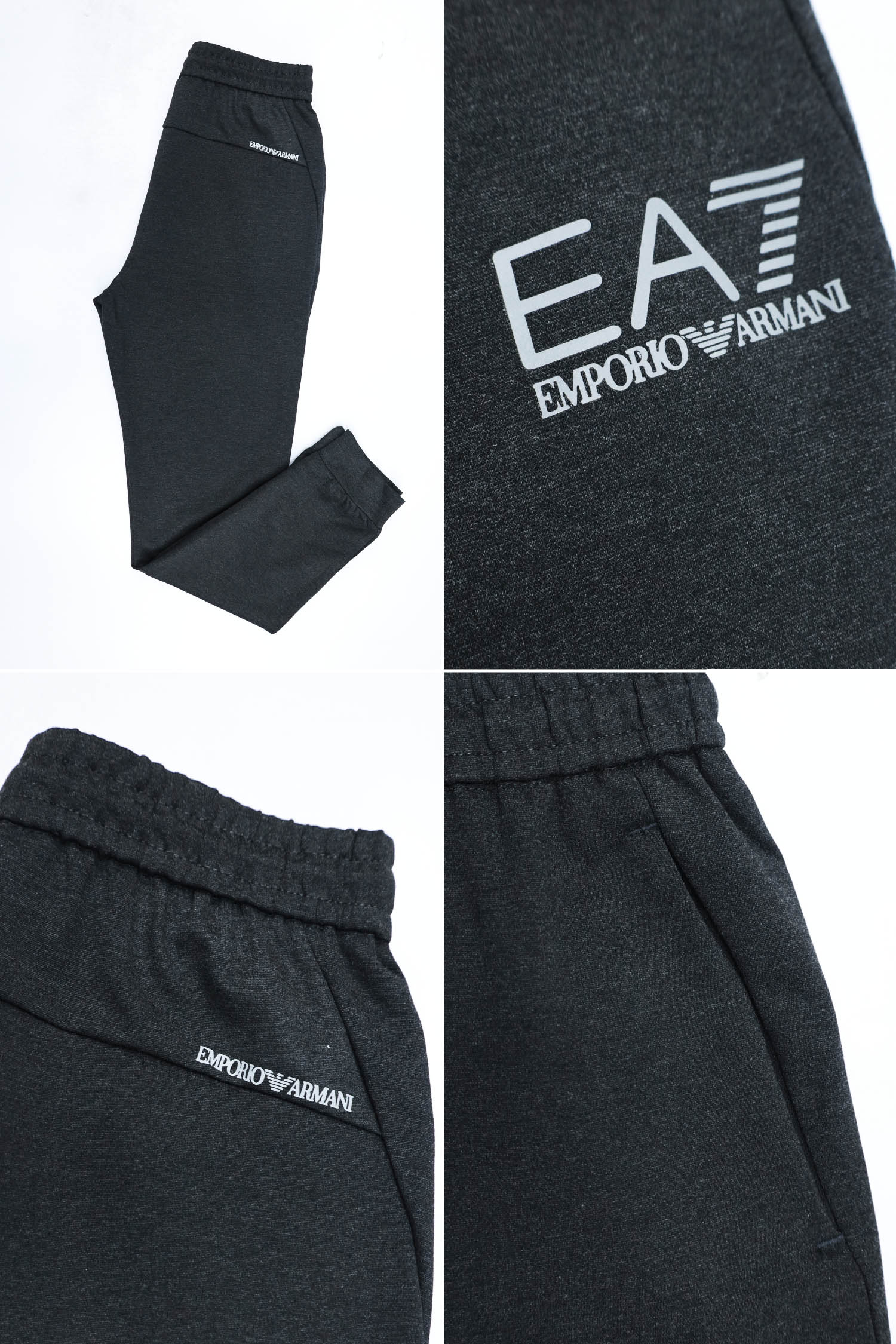 Armni Ea7 Reflective Training Men's Branded Trouser In Charcoal