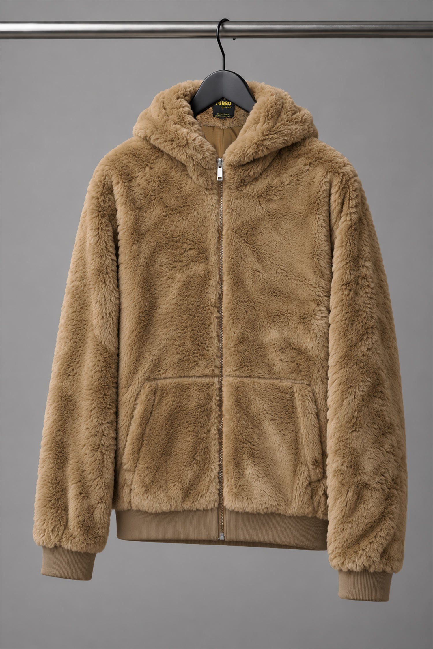 Turbo Cloud Soft-Fur Hooded Imported Men's Fur Jacket