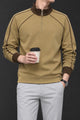 Turbo Two-Tone Quarter Zip Imported Mock Neck Men's Sweatshirt