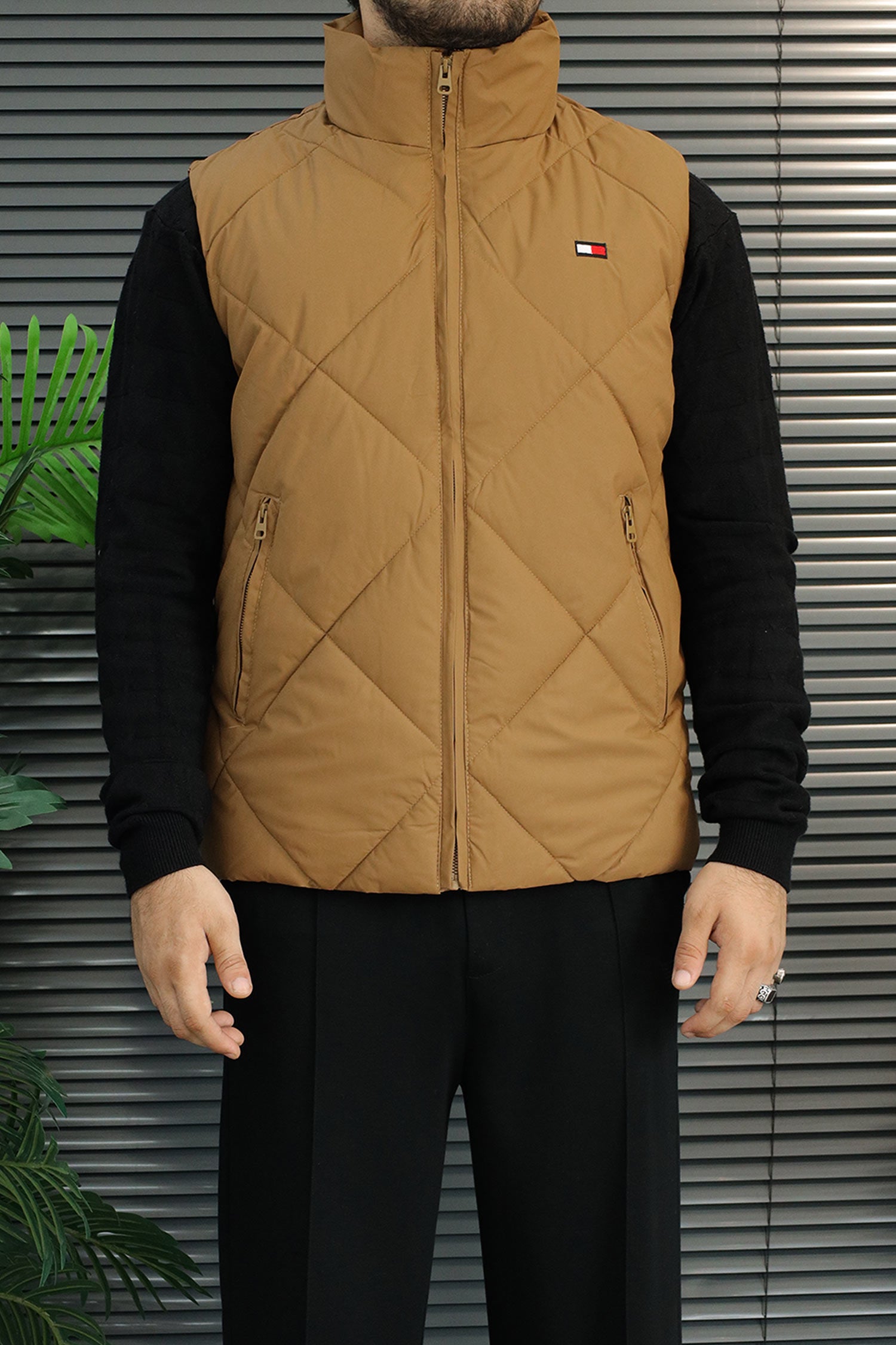 Tmy Hilfgr Diamond Quilt Imported Puffer Men's Gilet