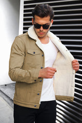 Turbo Full Fur Fleece Inside Warm Men Cotton Jacket