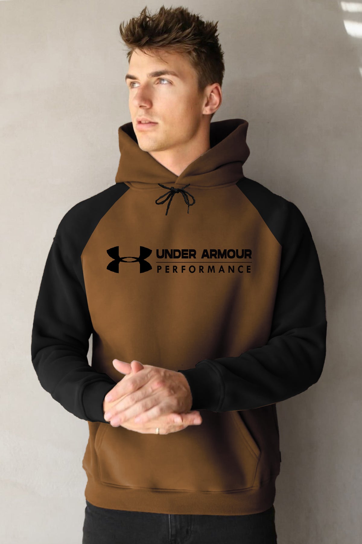 Undr Armr Performance Essential Fleece Hoodie In Camel