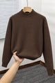 Turbo Warm Padding Imported Plain Mock Neck Men's Sweater