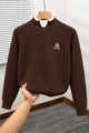 Lro Piana Italian Style Imported Heavy Wool Men's Sweater In Coffee