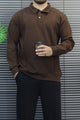 Turbo Athleisure Collared Style Imported Men's Sweatshirt In Coffee