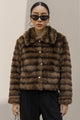 Women Button Closure Imported Fur Jacket
