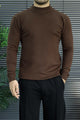 Turbo Warm Padding Imported Plain Mock Neck Men's Sweater