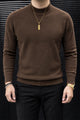Turbo Warm Padding Imported Plain Mock Neck Men's Sweater In Coffee