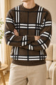 Turbo Preppy Plaid Imported Round Neck Men's Sweater