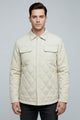 Regular Fit Self Design Imported Light Weight Jacket In Cream