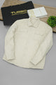 Regular Fit Self Design Imported Light Weight Jacket In Cream
