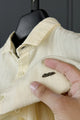 Turbo Billy Textured Knit Long Sleeve Cotton Casual Shirt In Creem