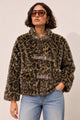 Women Leopard-Print Buckled Imported Fur Jacket