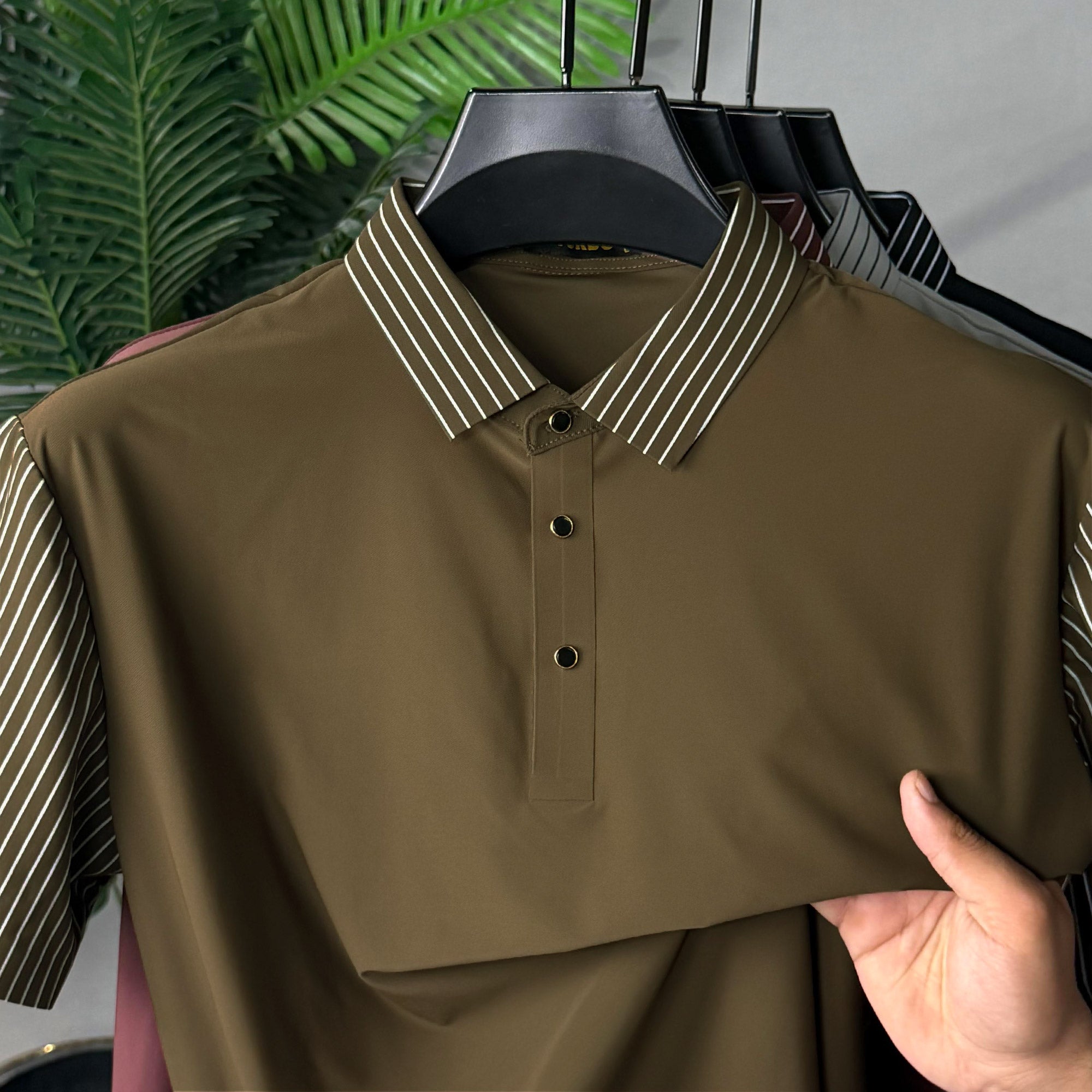 Turbo  Striped Collared Men's Polo T-Shirt