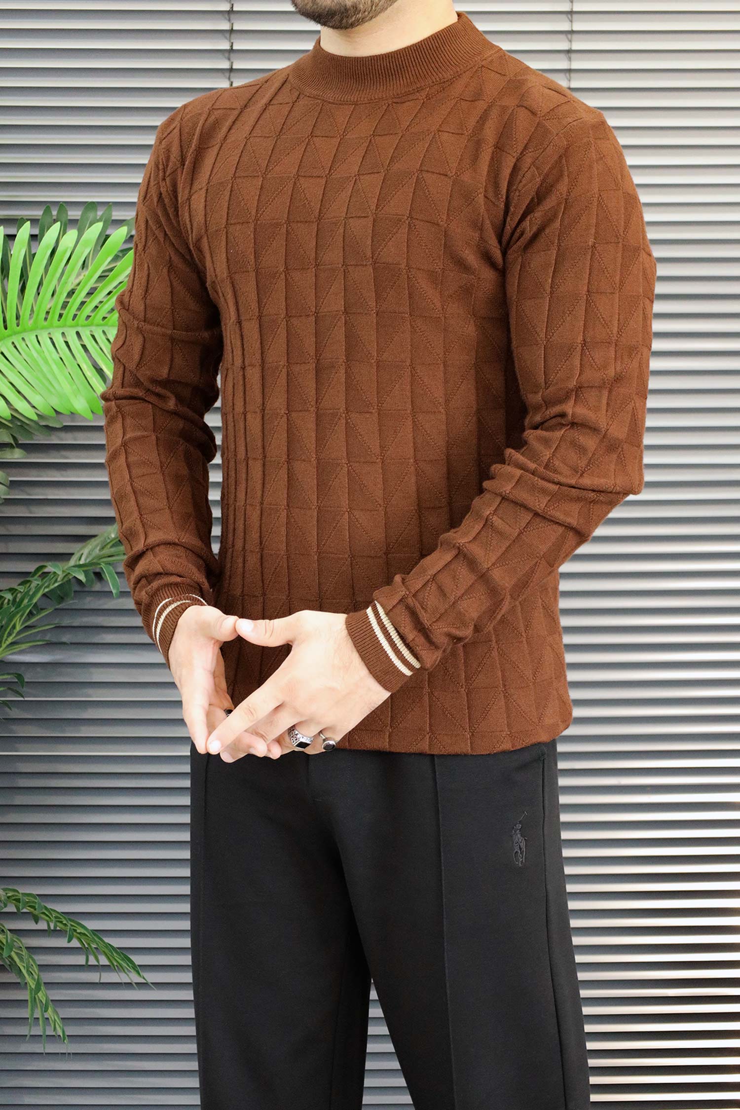 Turbo Self-Design Textured Imported Round Neck Men's Sweater